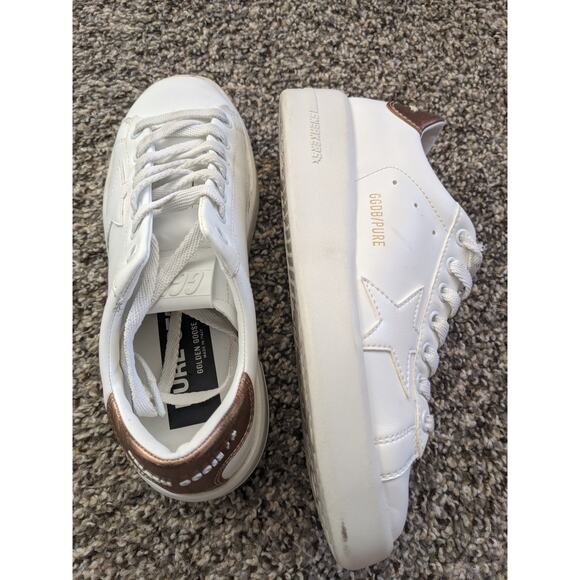 Golden Goose Womens White and Gold Pure Star Sneakers Sz 36/6 Perfect Condition - Picture 4 of 14